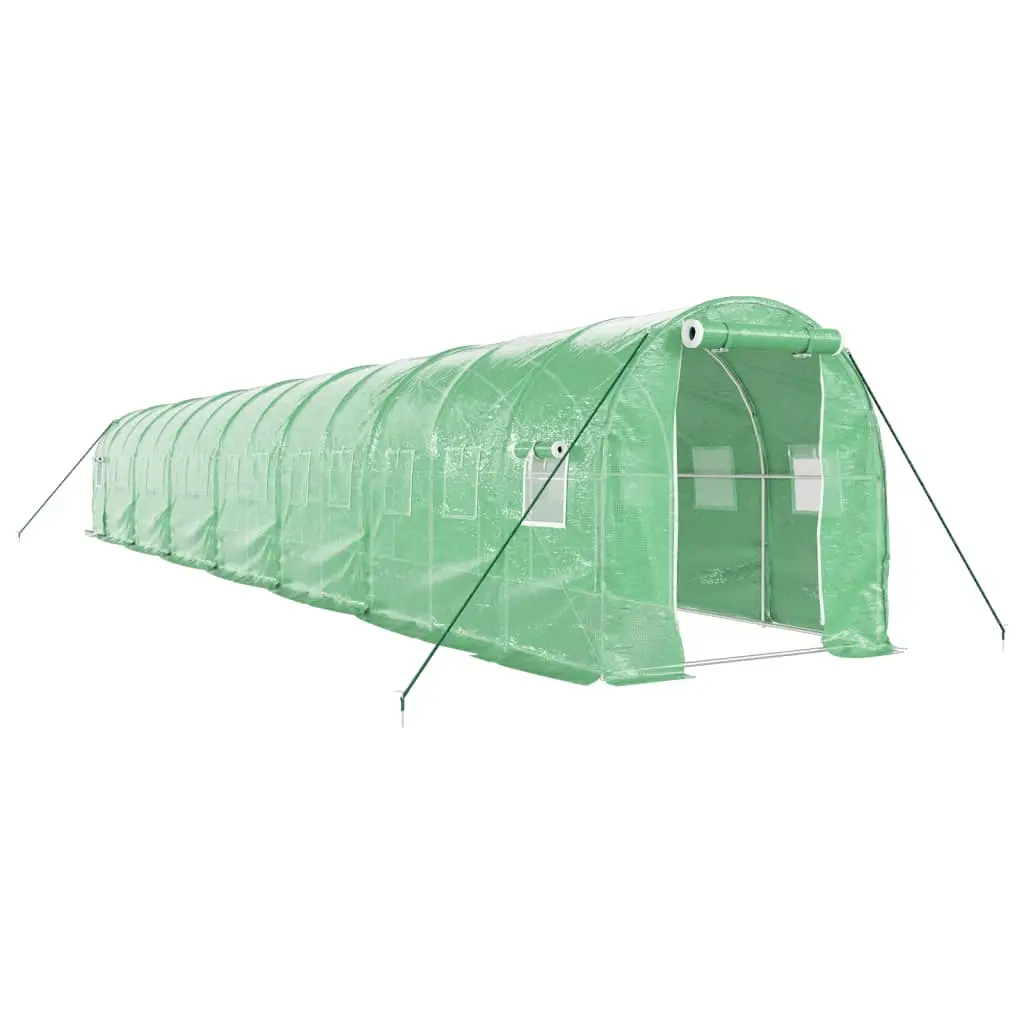 Greenhouse with Steel Frame Green 28 m² 14x2x2 m 3188022 - Home & Garden