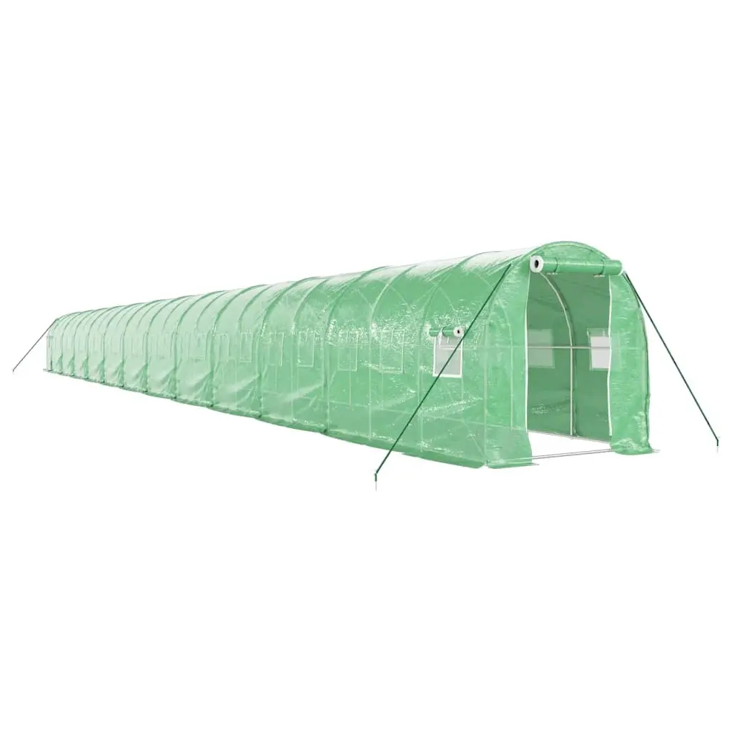 Greenhouse with Steel Frame Green 48m² 24x2x2 m 3188027 - Home & Garden