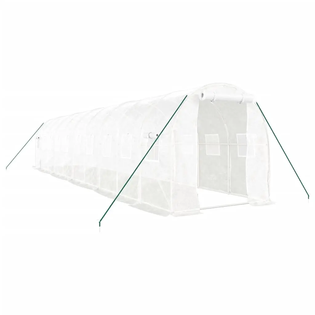 Greenhouse with Steel Frame White 20 m² 10x2x2 m 3188031 - Home & Garden