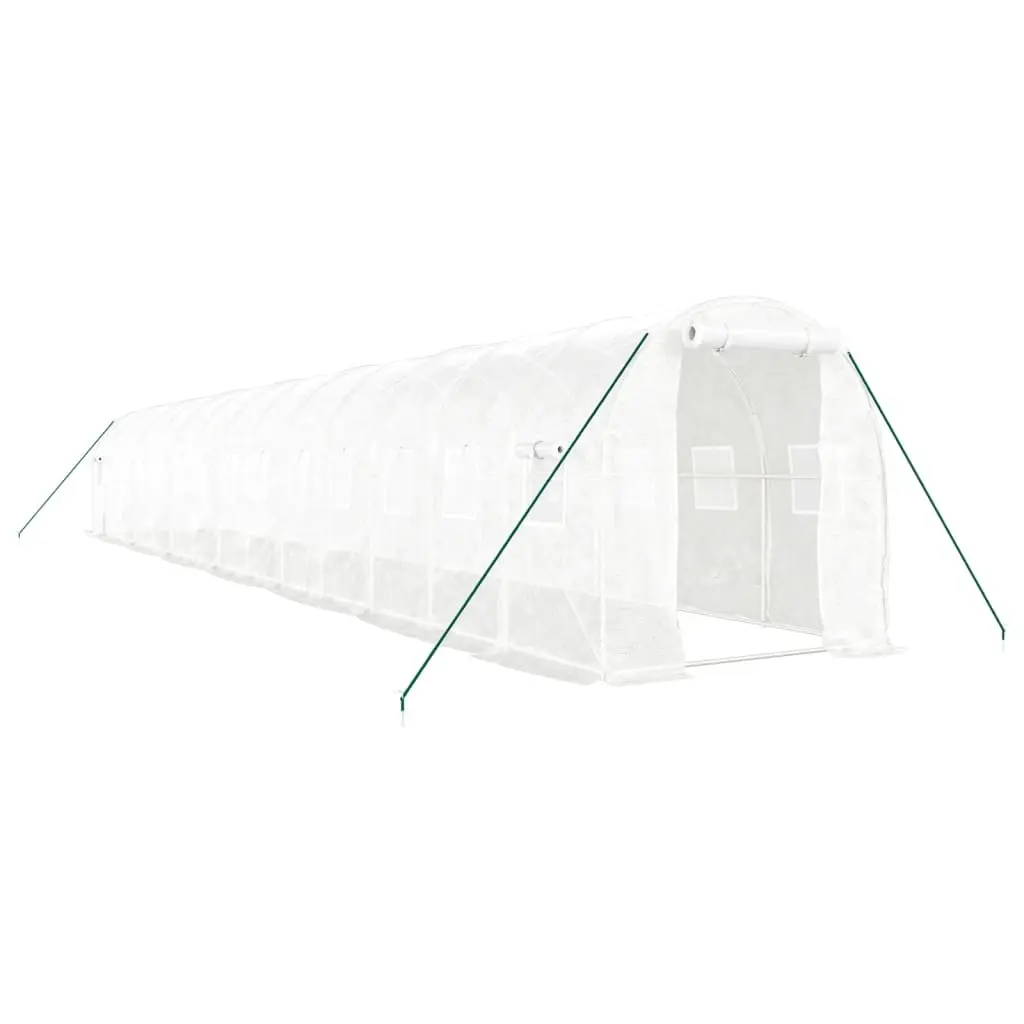 Greenhouse with Steel Frame White 28 m² 14x2x2 m 3188033 - Home & Garden