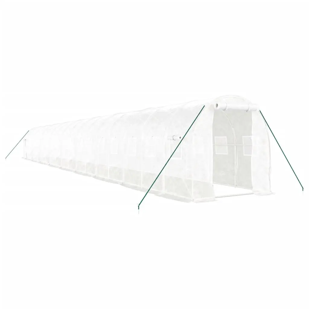 Greenhouse with Steel Frame White 36 m² 18x2x2 m 3188035 - Home & Garden