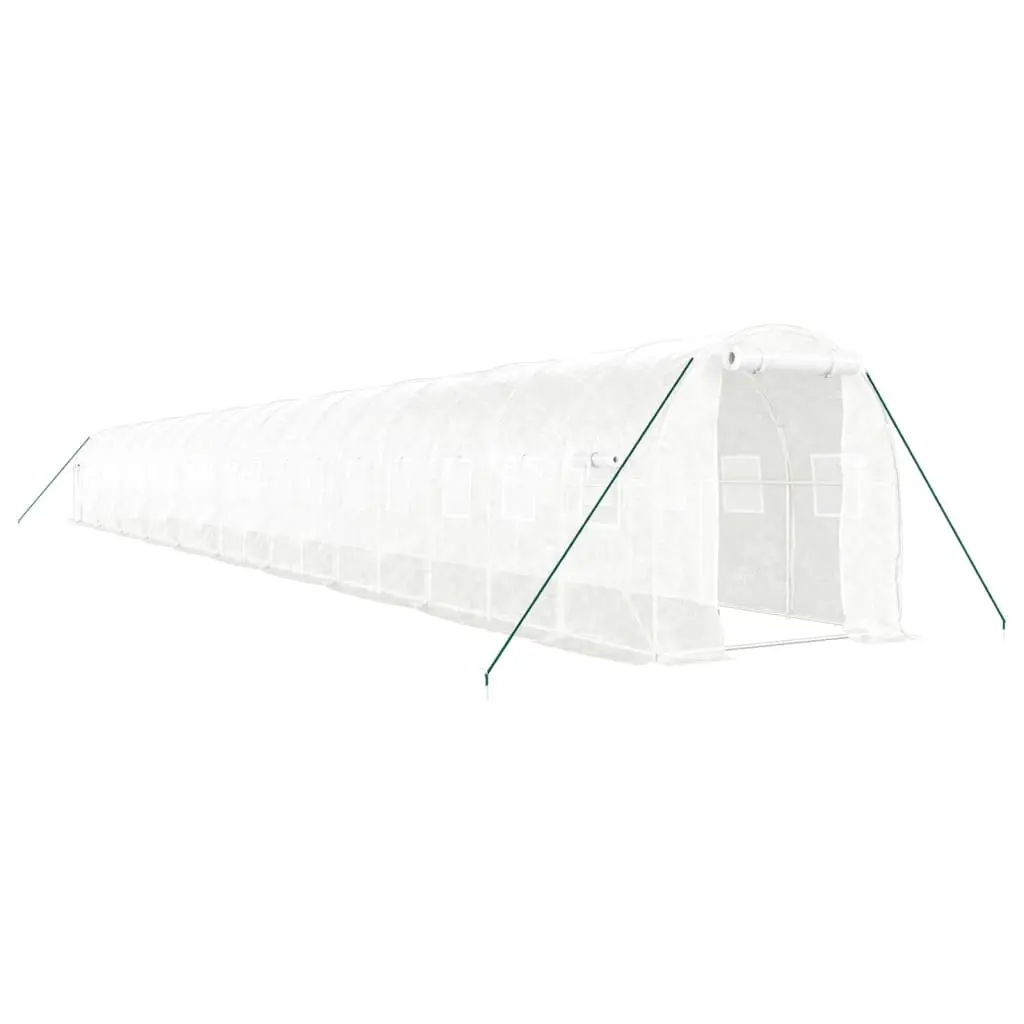 Greenhouse with Steel Frame White 40 m² 20x2x2 m 3188036 - Home & Garden