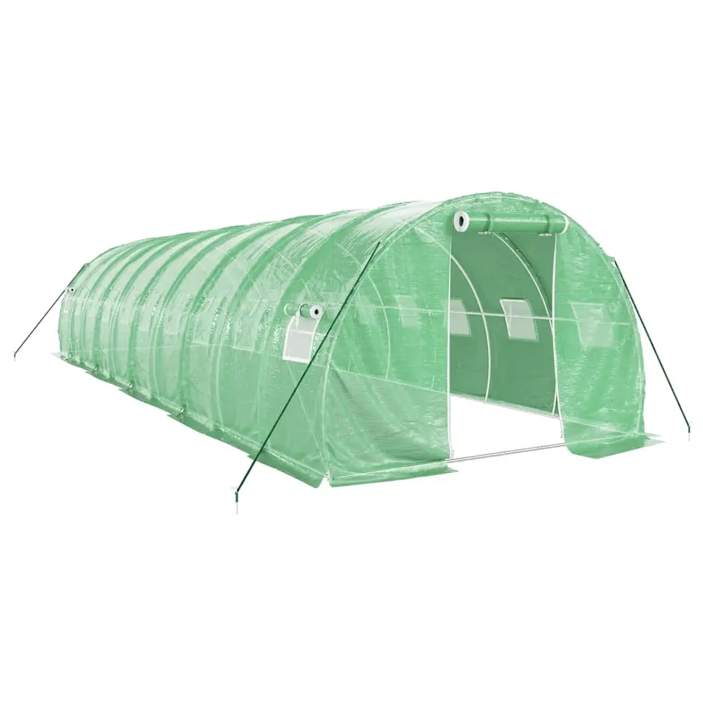 Greenhouse with Steel Frame Green 30 m² 10x3x2 m 3188042 - Home & Garden