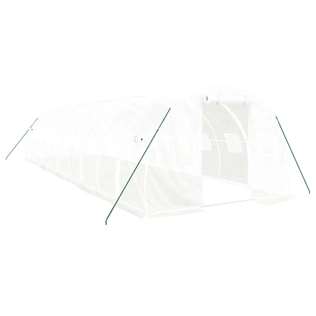 Greenhouse with Steel Frame White 30 m² 10x3x2 m 3188053 - Home & Garden