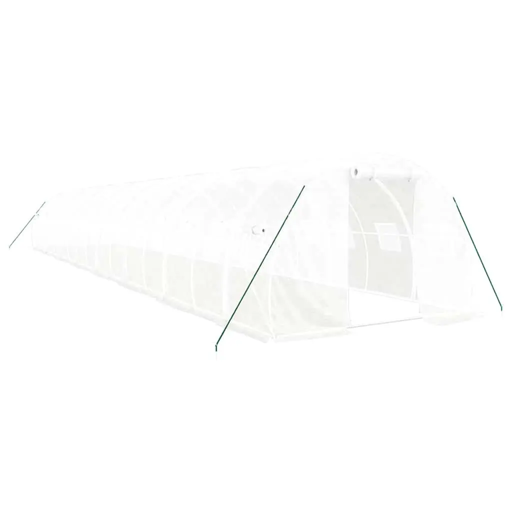 Greenhouse with Steel Frame White 48 m² 16x3x2 m 3188056 - Home & Garden