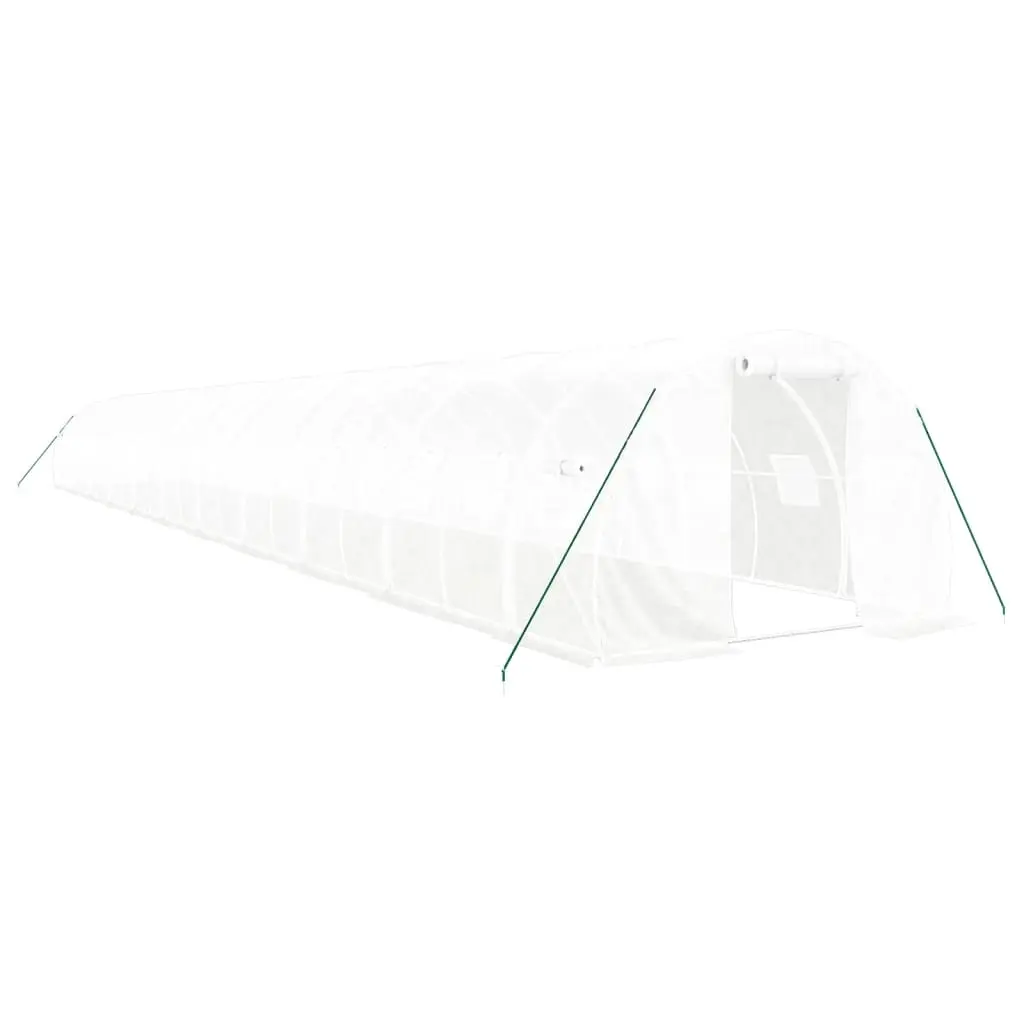 Greenhouse with Steel Frame White 66 m² 22x3x2 m 3188059 - Home & Garden