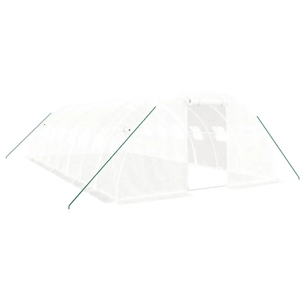 Greenhouse with Steel Frame White 32 m² 8x4x2 m 3188074 - Home & Garden