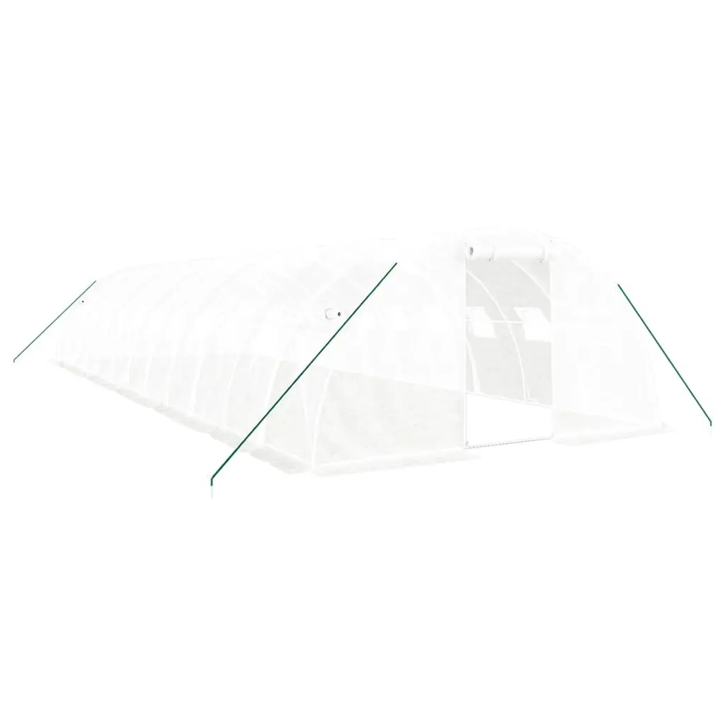 Greenhouse with Steel Frame White 48 m² 12x4x2 m 3188076 - Home & Garden