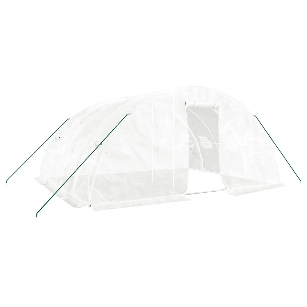 Greenhouse with Steel Frame White 20 m² 5x4x2.3 m 3188094 - Home & Garden