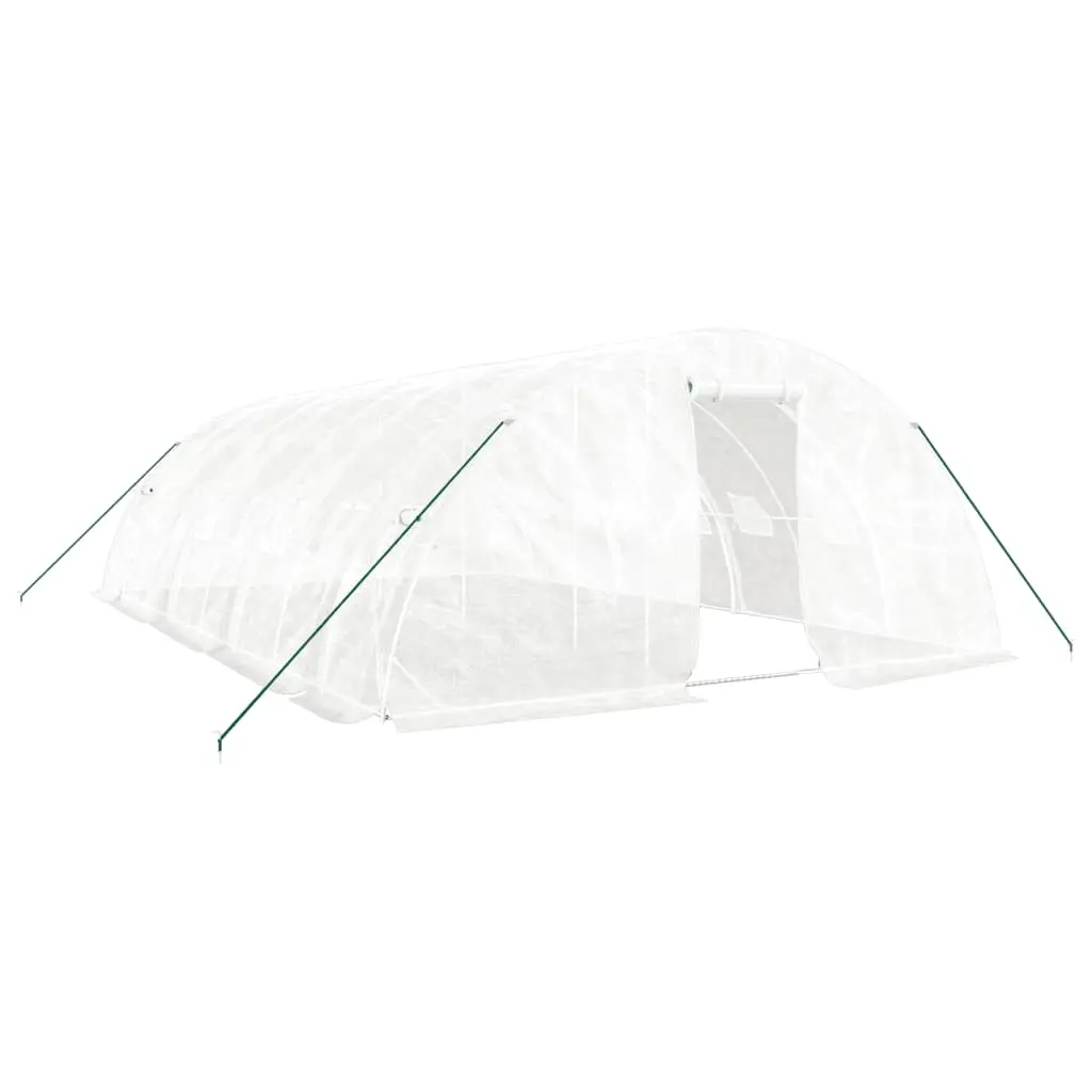 Greenhouse with Steel Frame White 40 m² 8x5x2.3 m 3188096 - Home & Garden