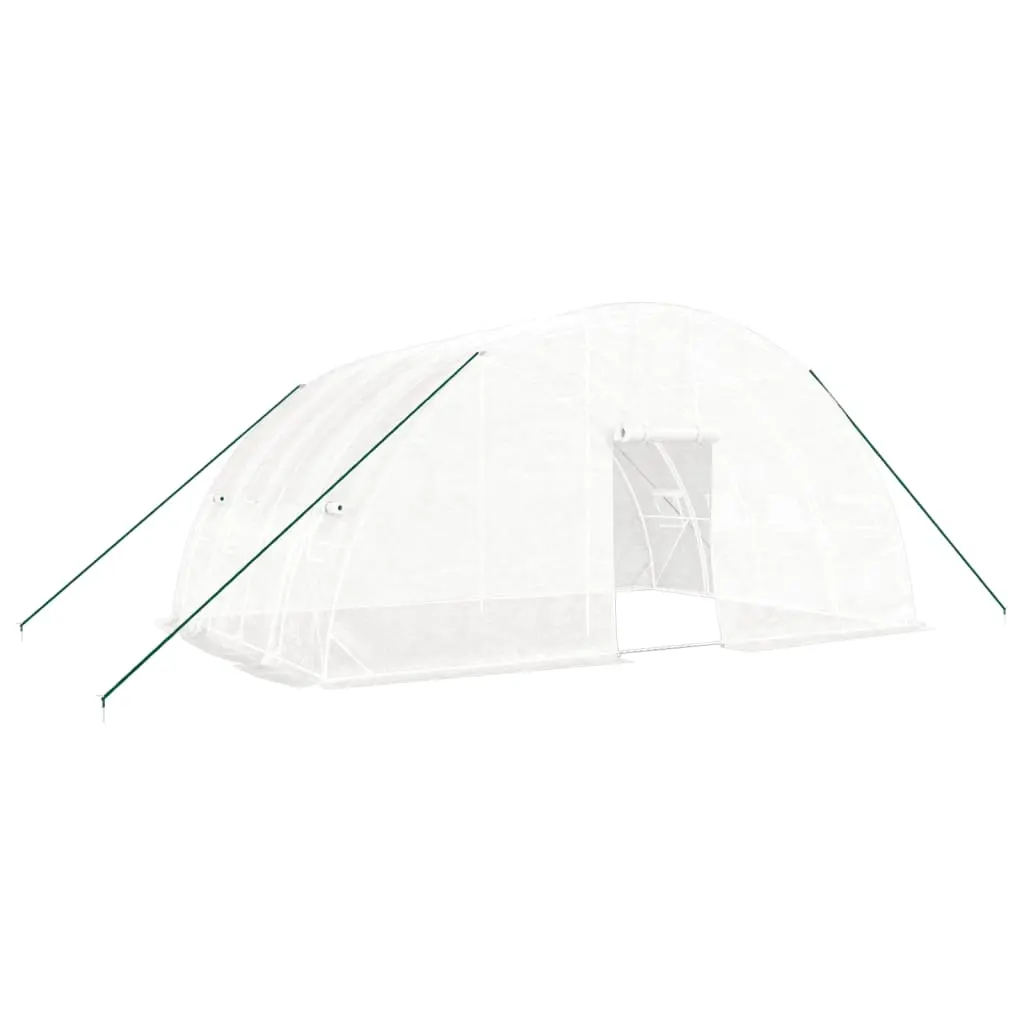 Greenhouse with Steel Frame White 24 m² 6x4x2.85 m 3188116 - Home & Garden