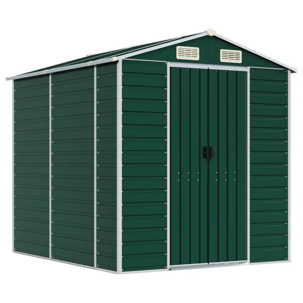 Garden Shed Green 191x215x198 cm Galvanised Steel 3188232 - Home & Garden