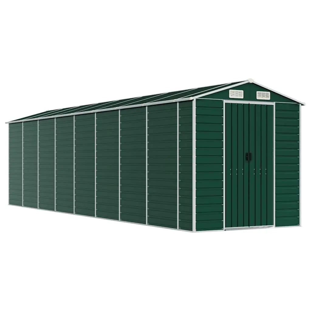 Garden Shed Green 191x725x198 cm Galvanised Steel 3188238 - Home & Garden