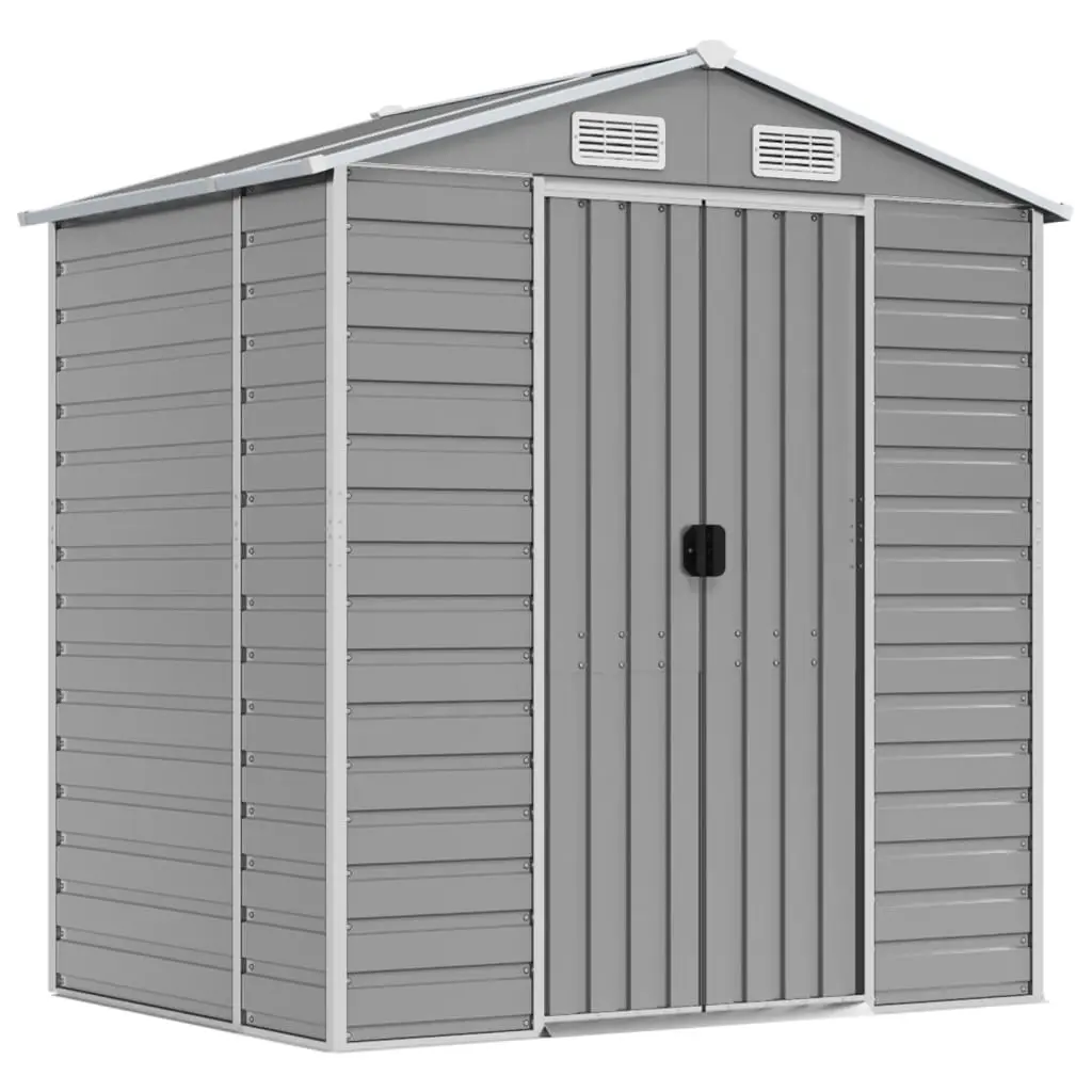 Garden Shed Light Grey 191x130x198 cm Galvanised Steel 3188242 - Home & Garden