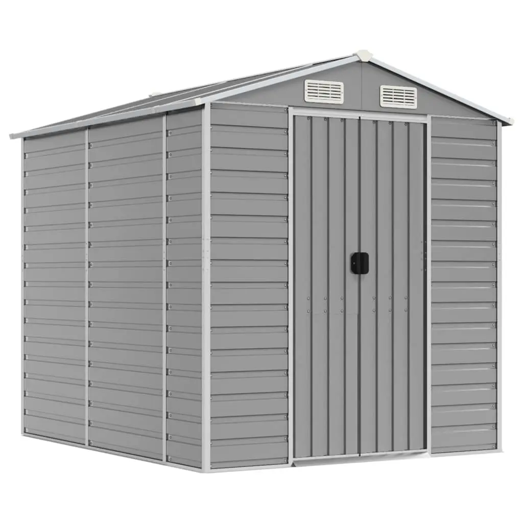 Garden Shed Light Grey 191x215x198 cm Galvanised Steel 3188243 - Home & Garden