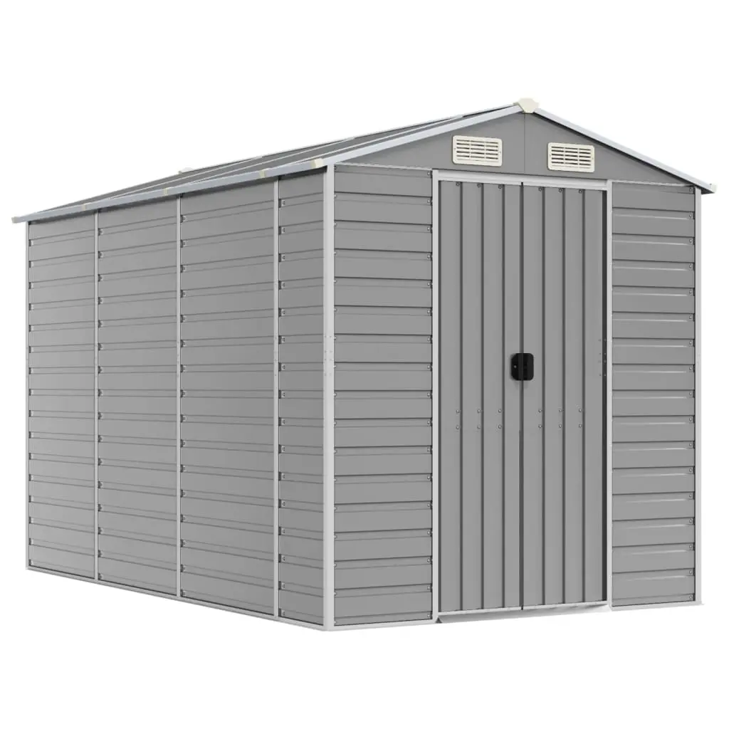 Garden Shed Light Grey 191x300x198 cm Galvanised Steel 3188244 - Home & Garden