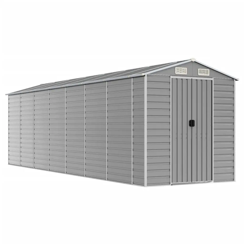Garden Shed Light Grey 191x640x198 cm Galvanised Steel 3188248 - Home & Garden