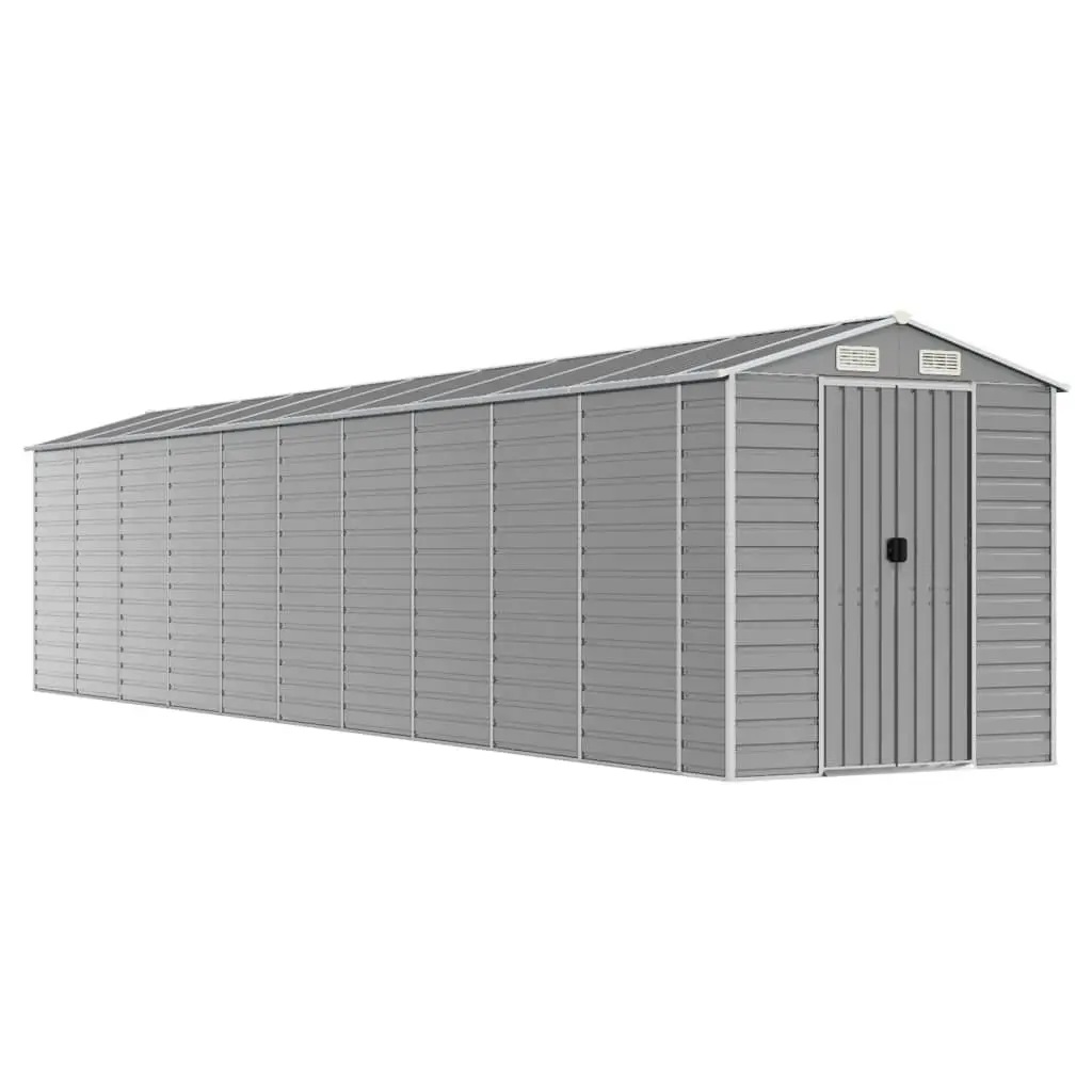 Garden Shed Light Grey 191x895x198 cm Galvanised Steel 3188251 - Home & Garden