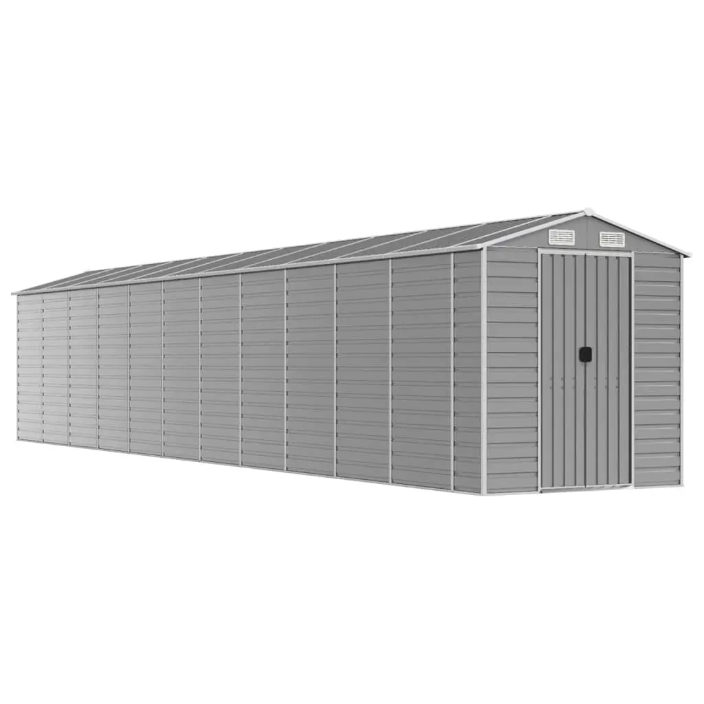 Garden Shed Light Grey 191x980x198 cm Galvanised Steel 3188252 - Home & Garden