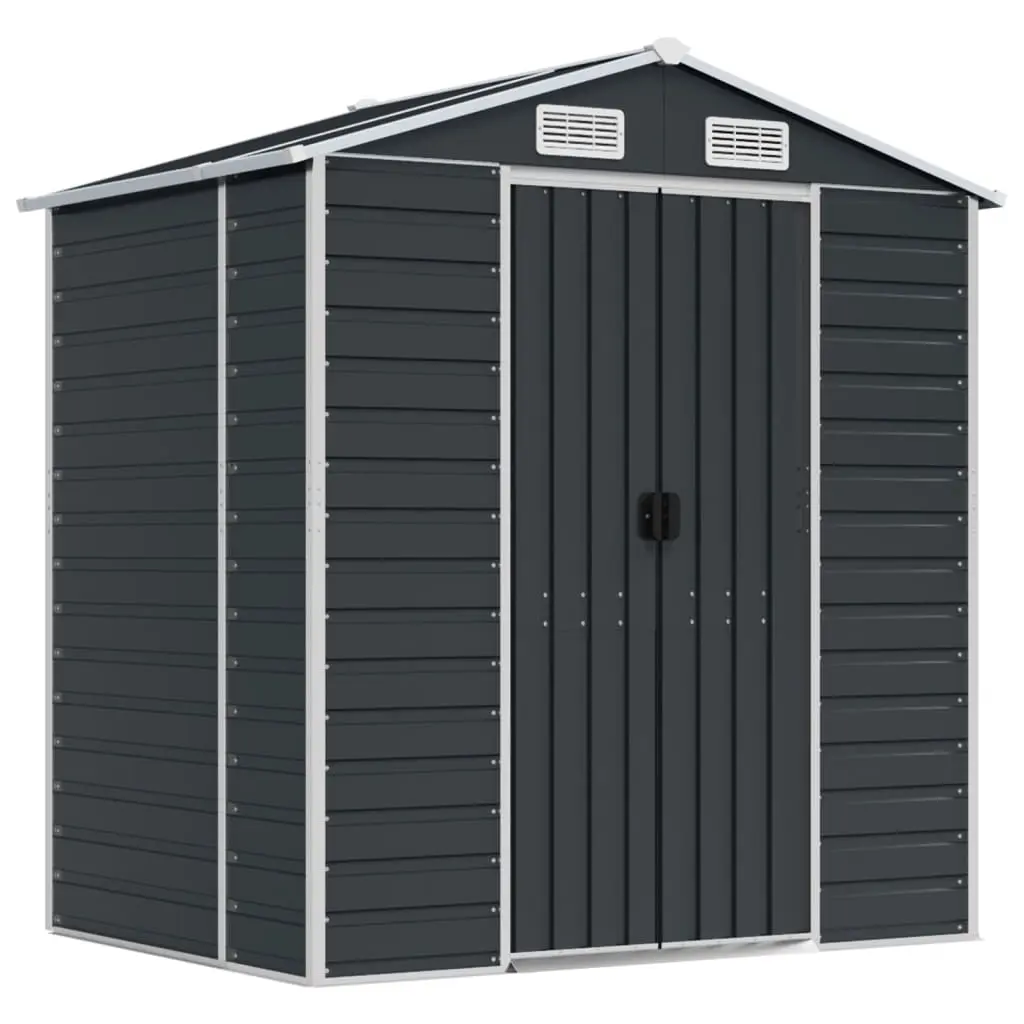 Garden Shed Anthracite 191x130x198 cm Galvanised Steel 3188253 - Home & Garden