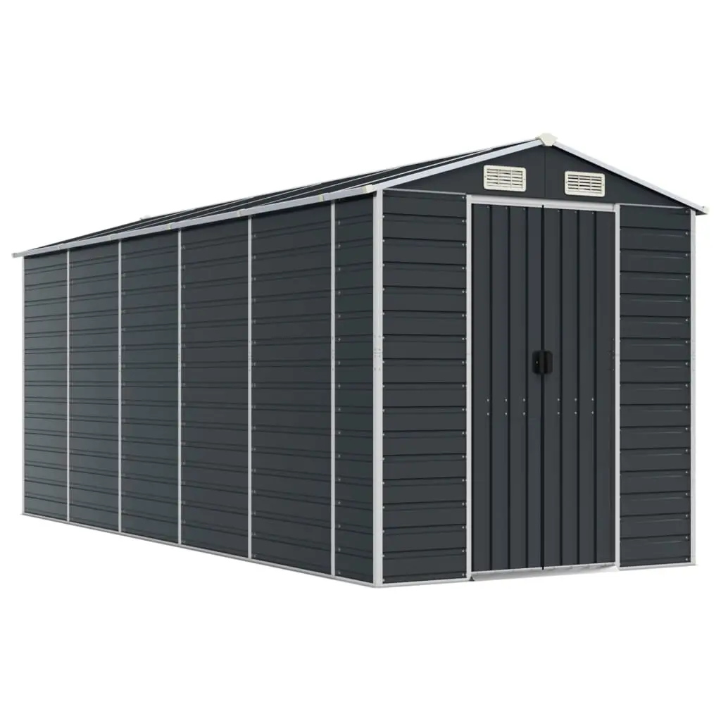 Garden Shed Anthracite 191x470x198 cm Galvanised Steel 3188257 - Home & Garden