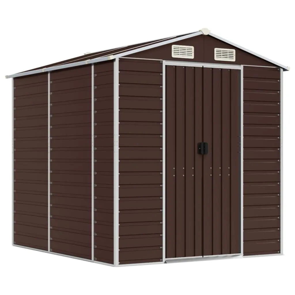 Garden Shed Brown 191x215x198 cm Galvanised Steel 3188265 - Home & Garden