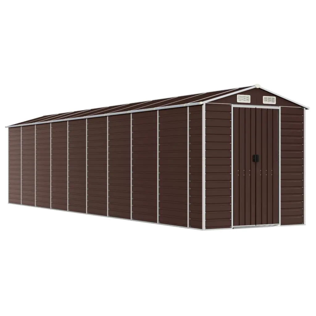 Garden Shed Brown 191x810x198 cm Galvanised Steel 3188272 - Home & Garden