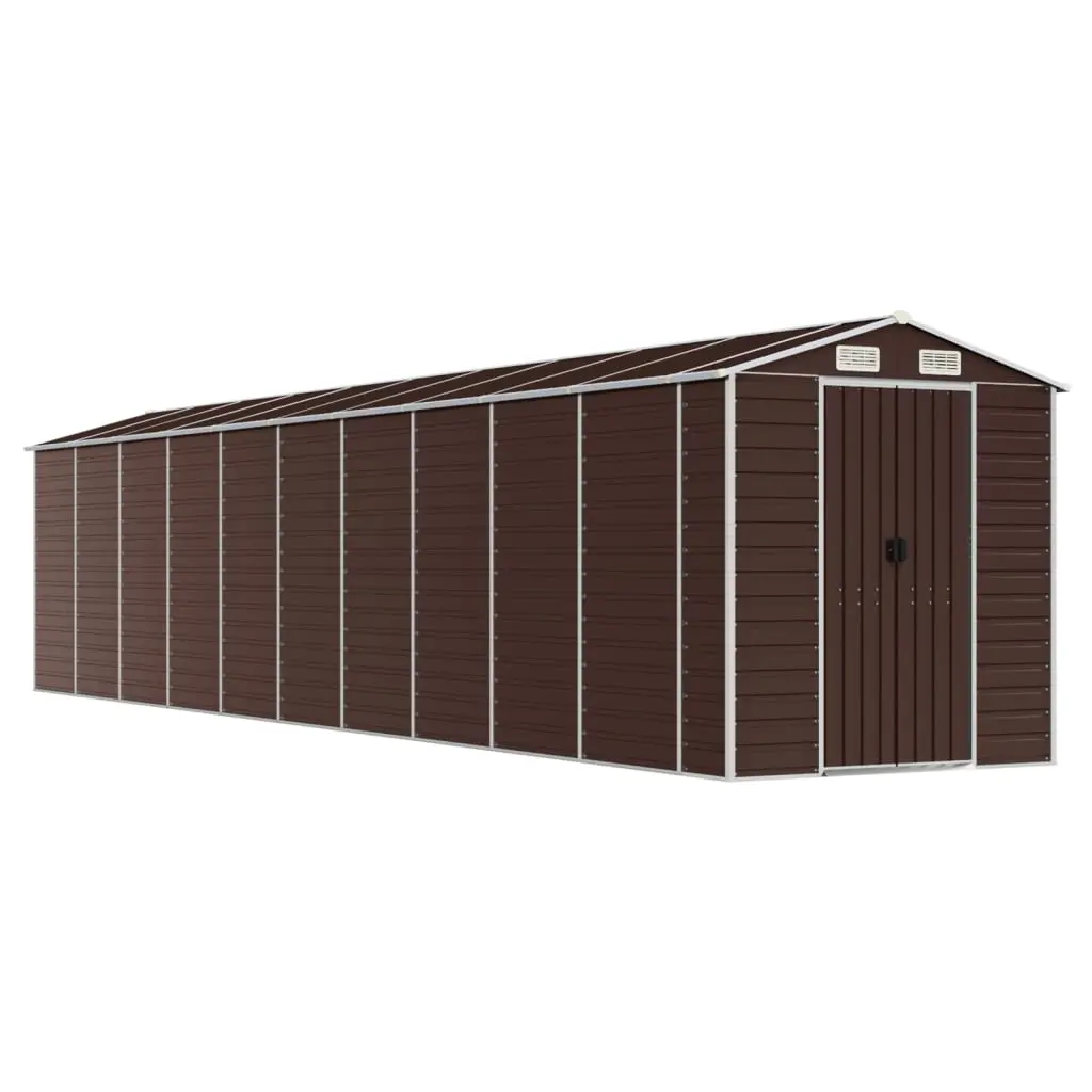 Garden Shed Brown 191x895x198 cm Galvanised Steel 3188273 - Home & Garden