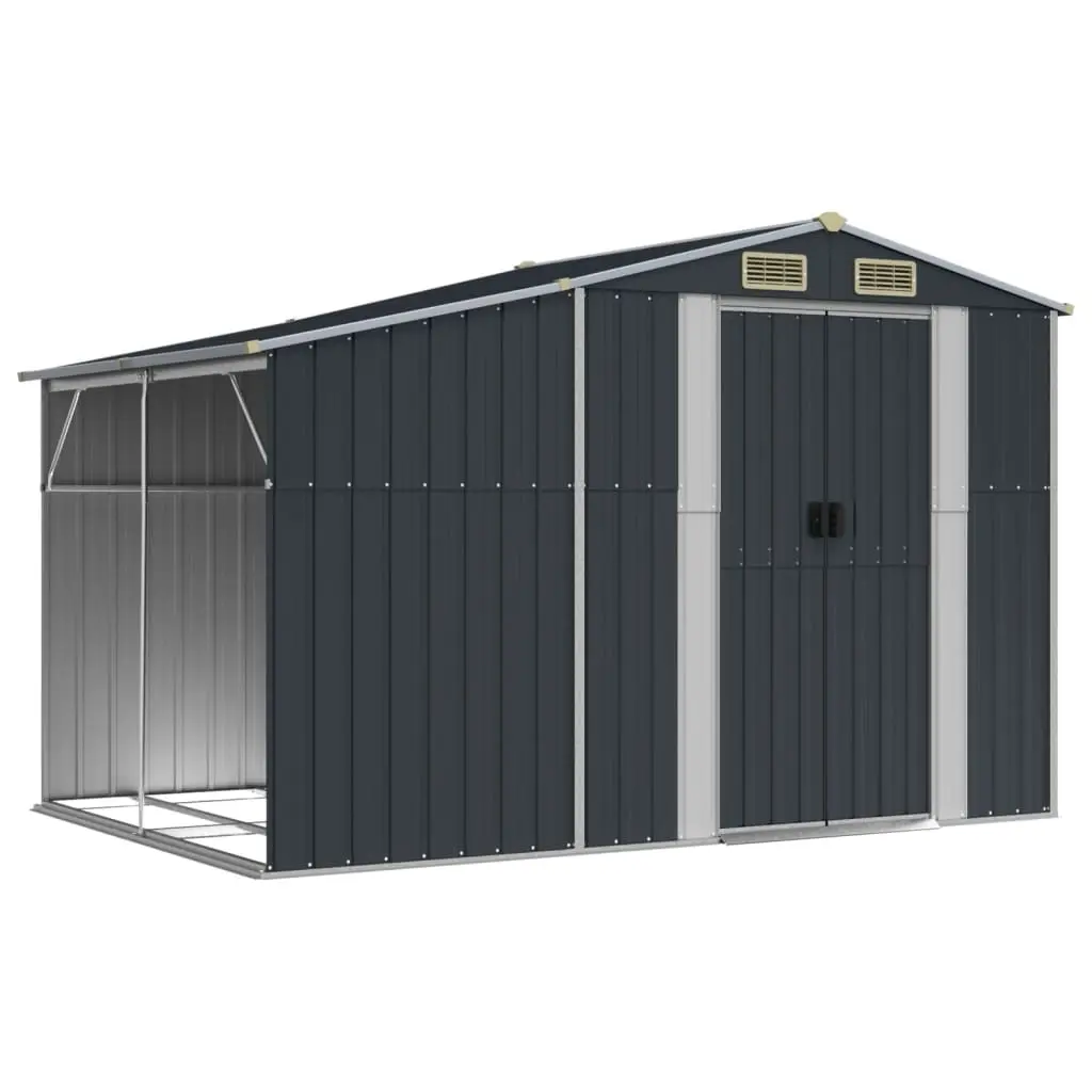 Garden Shed Anthracite 277x192.5x179 cm Galvanised Steel 3188292 - Home & Garden