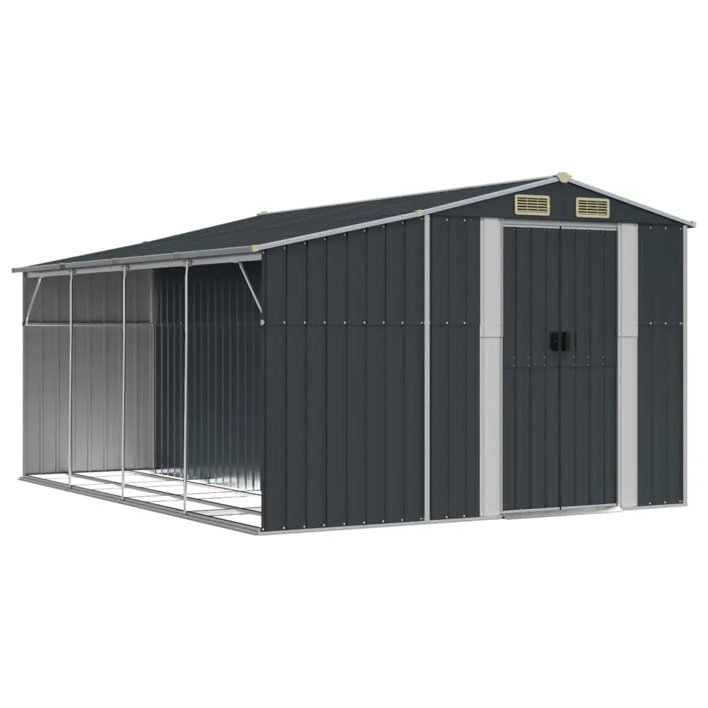 Garden Shed Anthracite 277x365.5x179 cm Galvanised Steel 3188294 - Home & Garden
