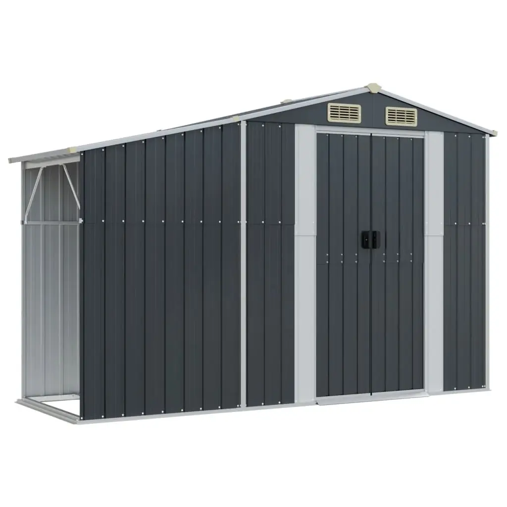 Garden Shed Anthracite 277x93x179 cm Galvanised Steel 364518 - Home & Garden