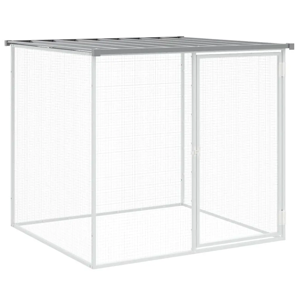 Chicken Cage with Roof Light Grey 103x98x90 cm Galvanised Steel 172338 - Pets