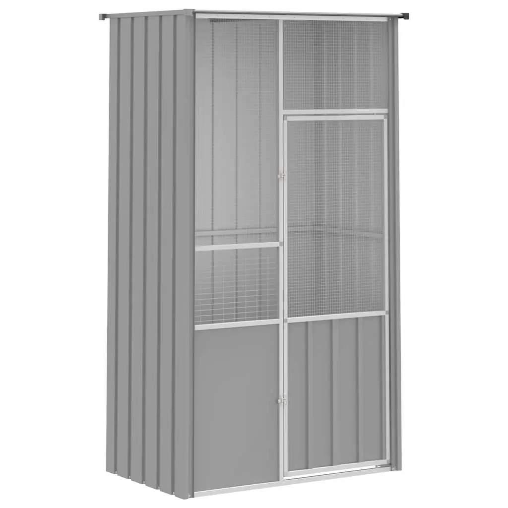 Bird Cage Grey 115x78x200 cm Galvanised Steel 172343 - Pets