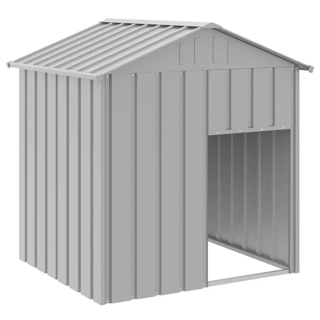 Dog House with Roof Light Grey 117x103x123 cm Galvanised Steel 172350 - Pets
