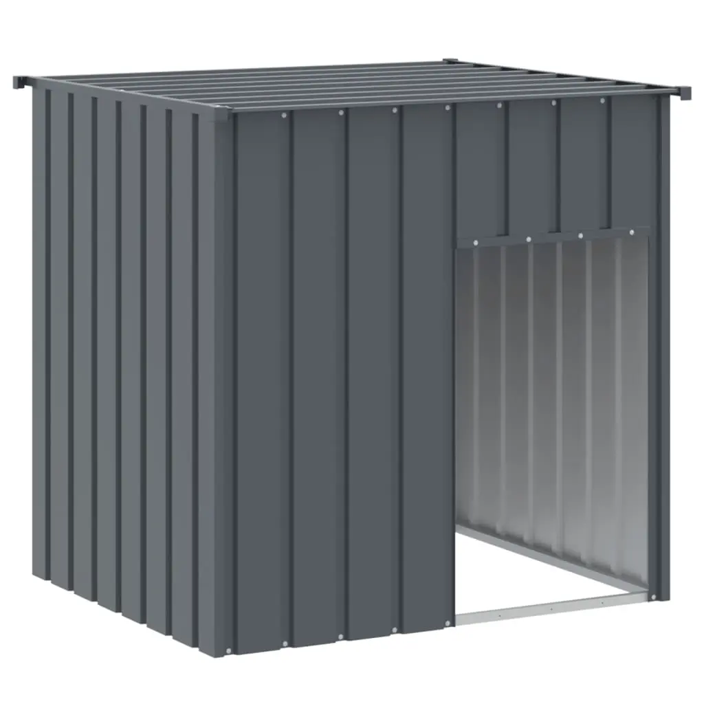 Dog House with Roof Anthracite 110x103x109 cm Galvanised Steel 172355 - Pets