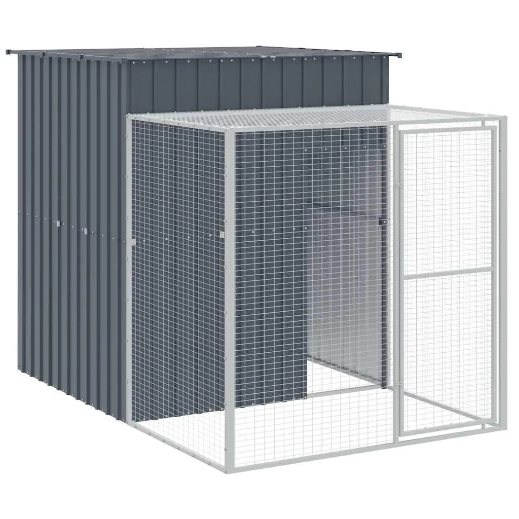 Chicken Cage with Run Anthracite 165x251x181 cm Galvanised Steel 172367 - Pets