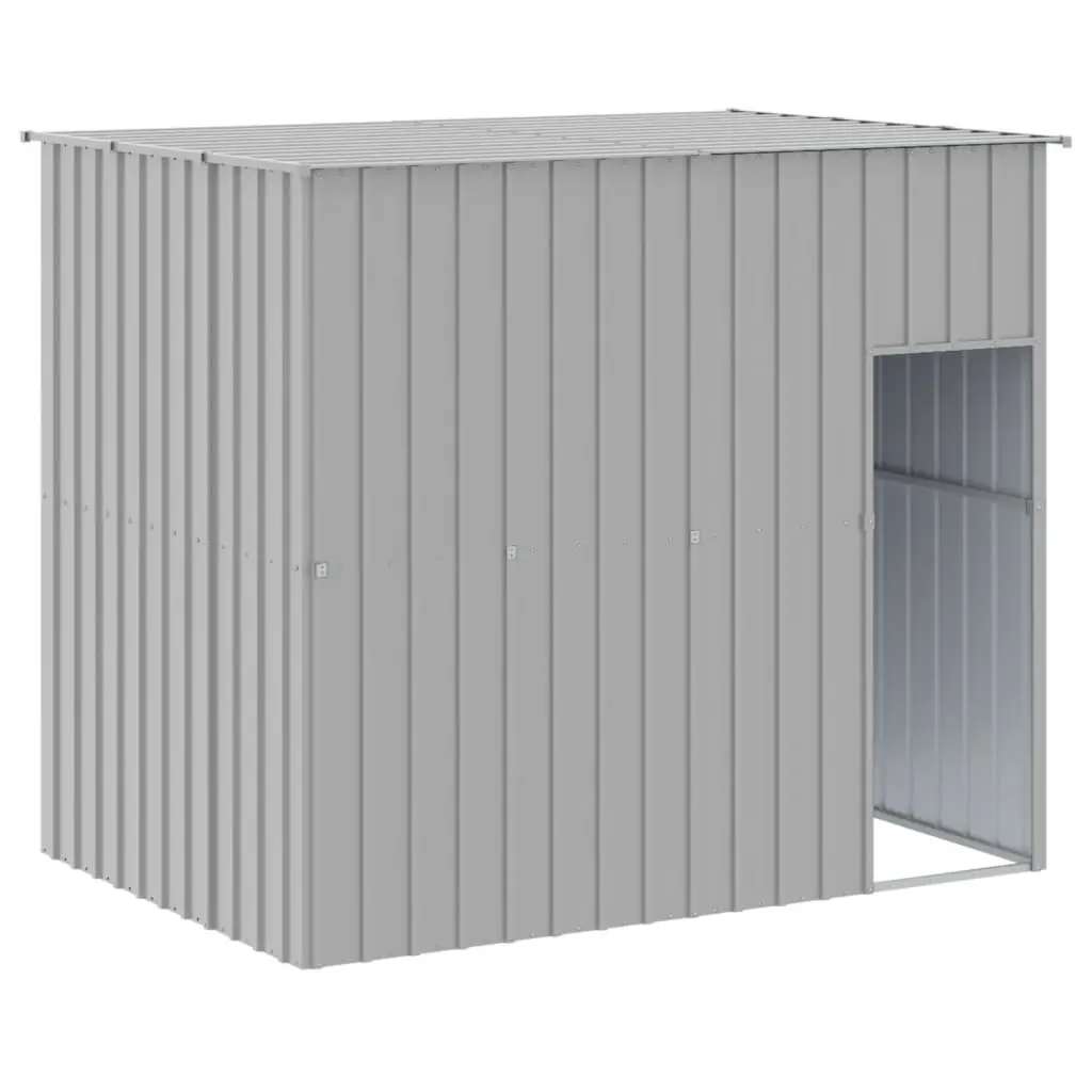 Dog House with Roof Light Grey 214x153x181 cm Galvanised Steel 172372 - Pets