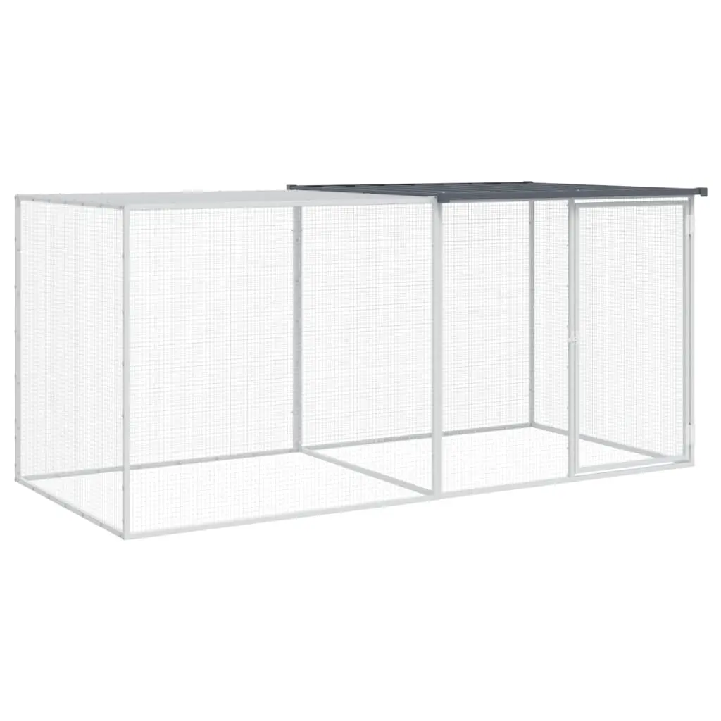 Chicken Cage with Roof Anthracite 203x98x90 cm Galvanised Steel 3189039 - Pets