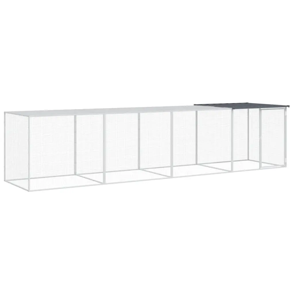 Chicken Cage with Roof Anthracite 403x98x90 cm Galvanised Steel 3189040 - Pets