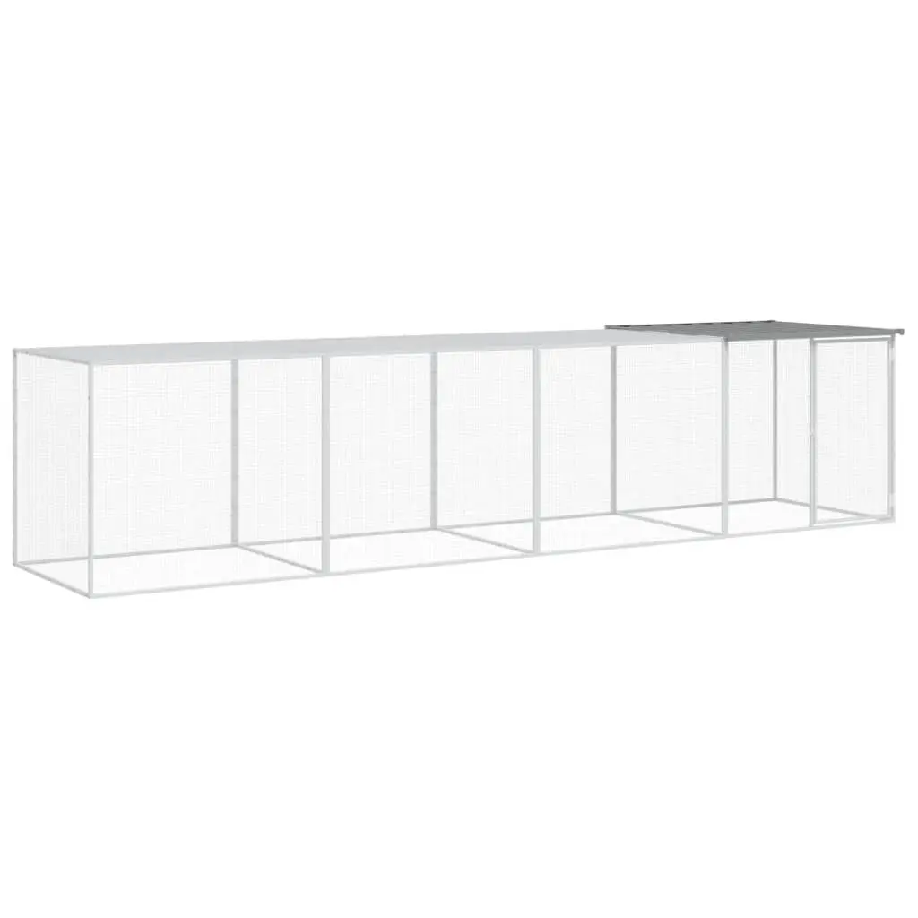 Chicken Cage with Roof Light Grey 403x98x90 cm Galvanised Steel 3189045 - Pets
