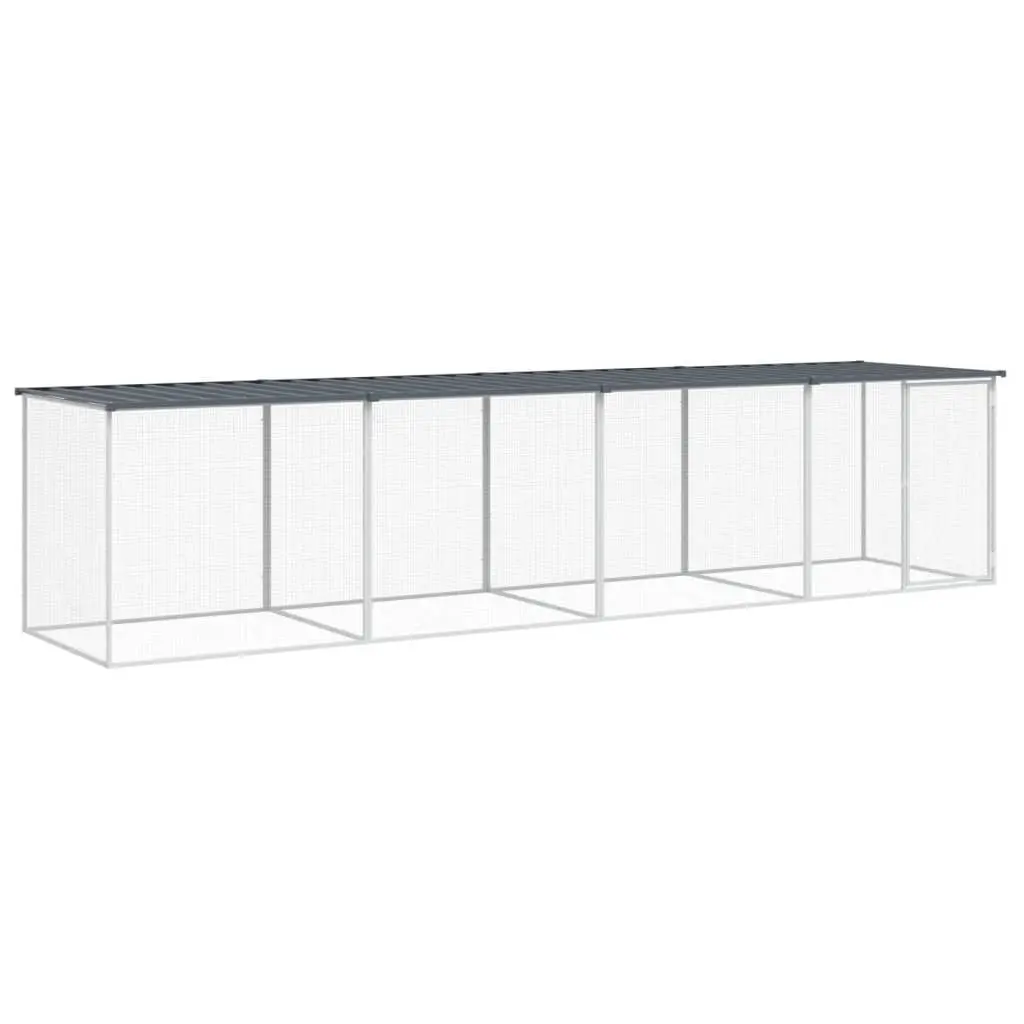 Chicken Cage with Roof Anthracite 403x98x90 cm Galvanised Steel 3189050 - Pets