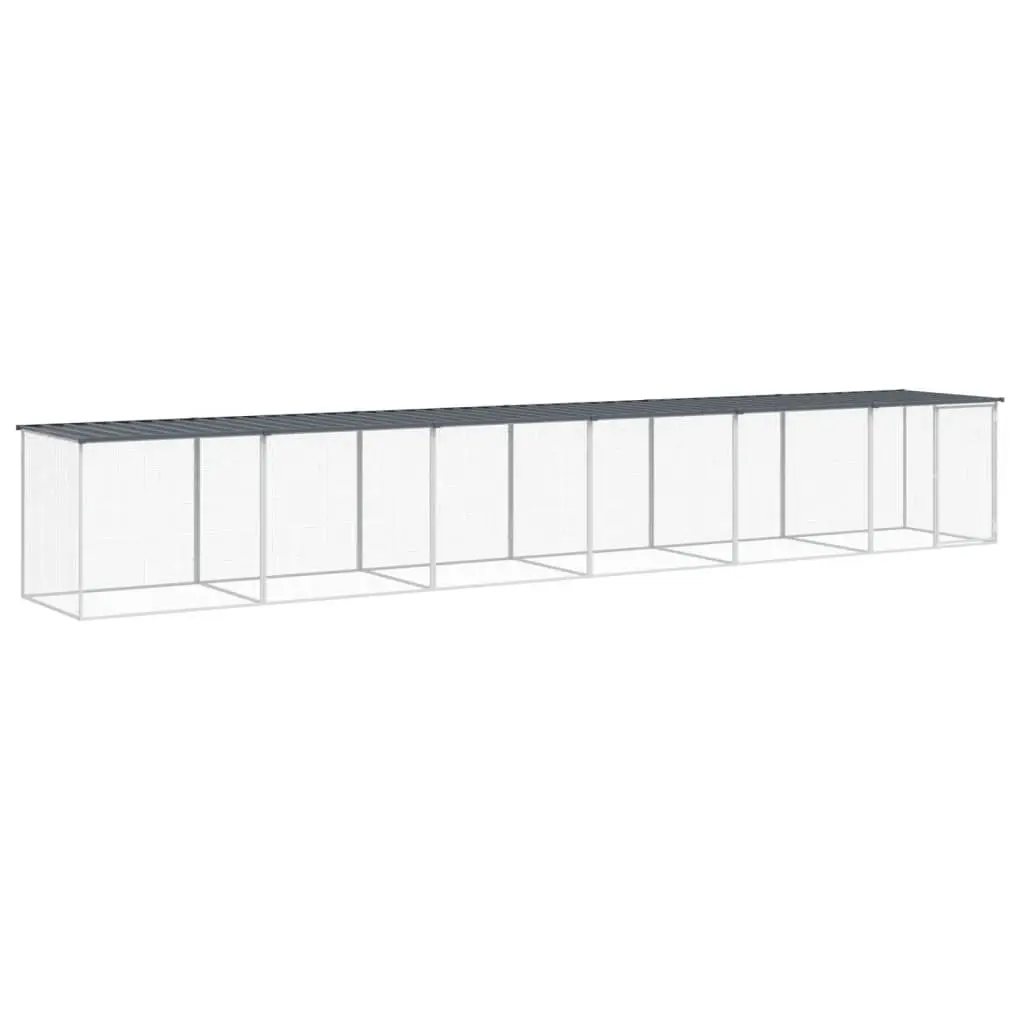 Chicken Cage with Roof Anthracite 603x98x90 cm Galvanised Steel 3189051 - Pets