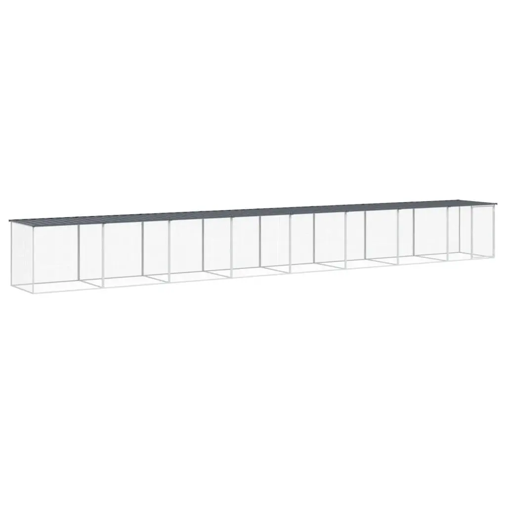 Chicken Cage with Roof Anthracite 803x98x90 cm Galvanised Steel 3189052 - Pets