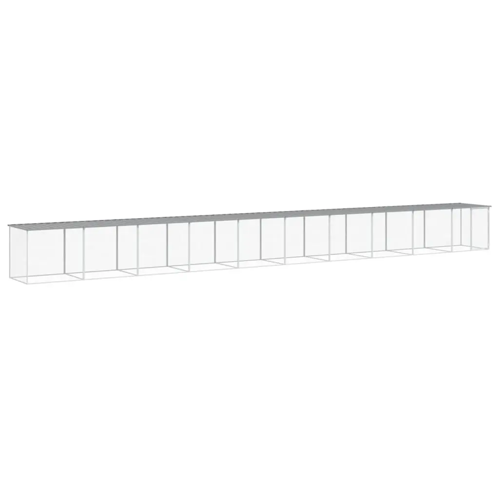 Chicken Cage with Roof Light Grey 1003x98x90 cm Galvanised Steel 3189058 - Pets