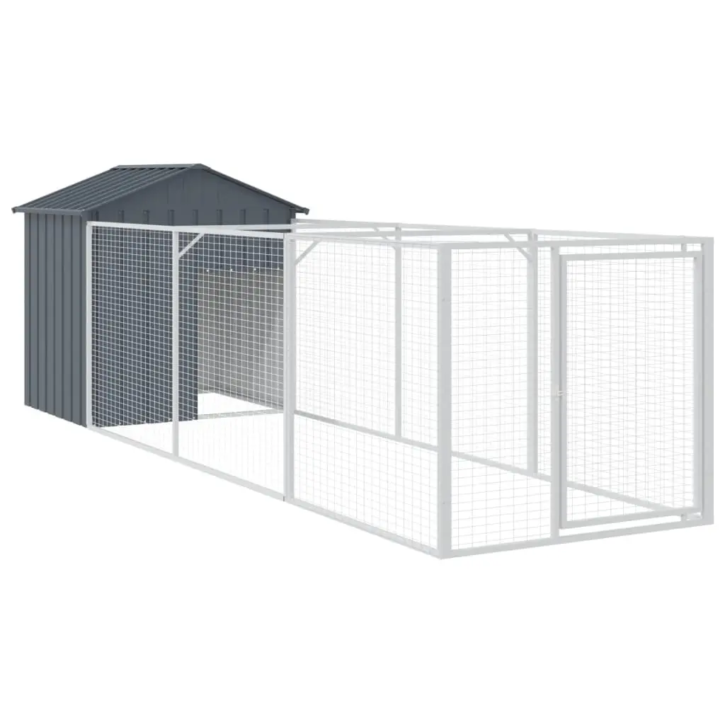 Dog House with Roof Anthracite 117x405x123 cm Galvanised Steel 3189059 - Pets