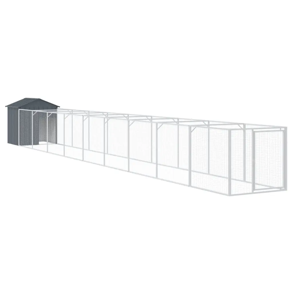 Dog House with Roof Anthracite 117x1017x123 cm Galvanised Steel 3189062 - Pets
