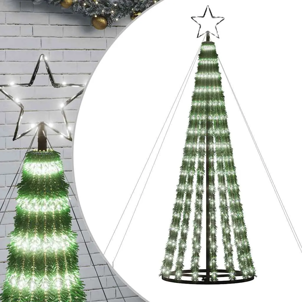 LED Christmas Tree 275 LEDs Cold White 180 cm 358065 - Home & Garden