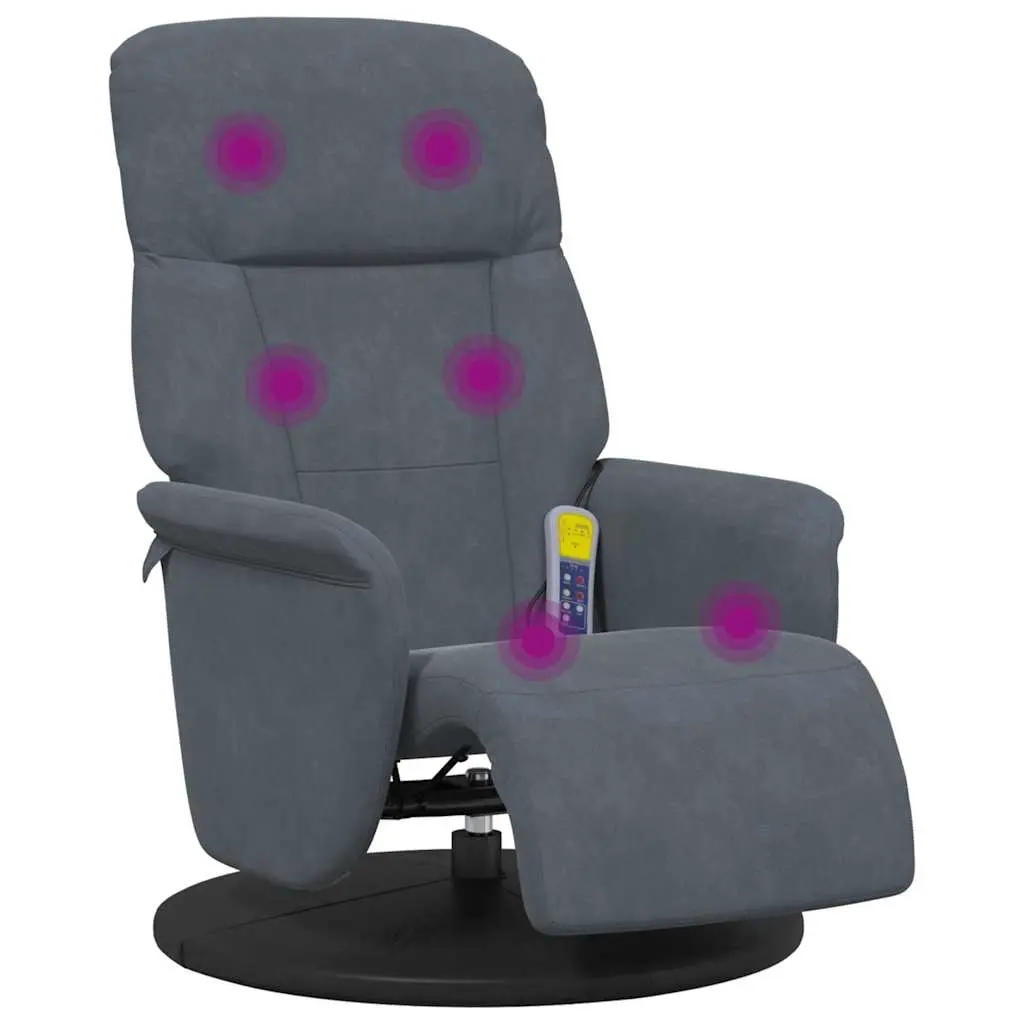 Massage Recliner Chair with Footrest Dark Grey Velvet 356694 - Furniture