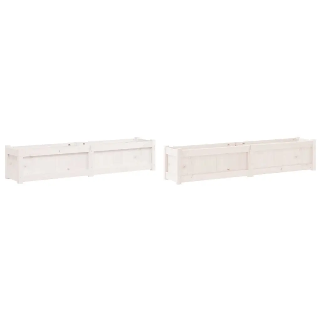 Garden Planters 2 pcs White Solid Wood Pine 837477 - Home & Garden
