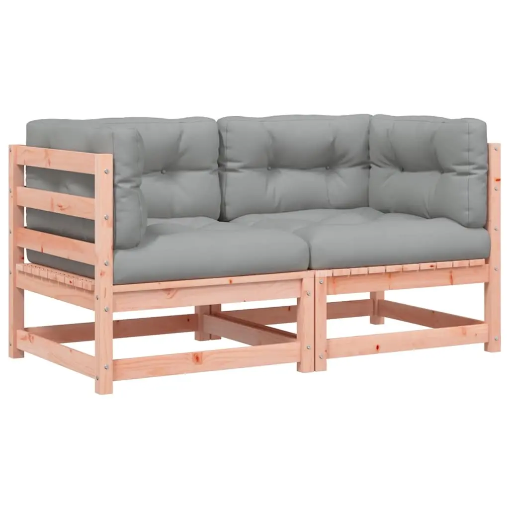 Garden Sofas Corner with Cushions 2 pcs Solid Wood Douglas 838075 - Furniture